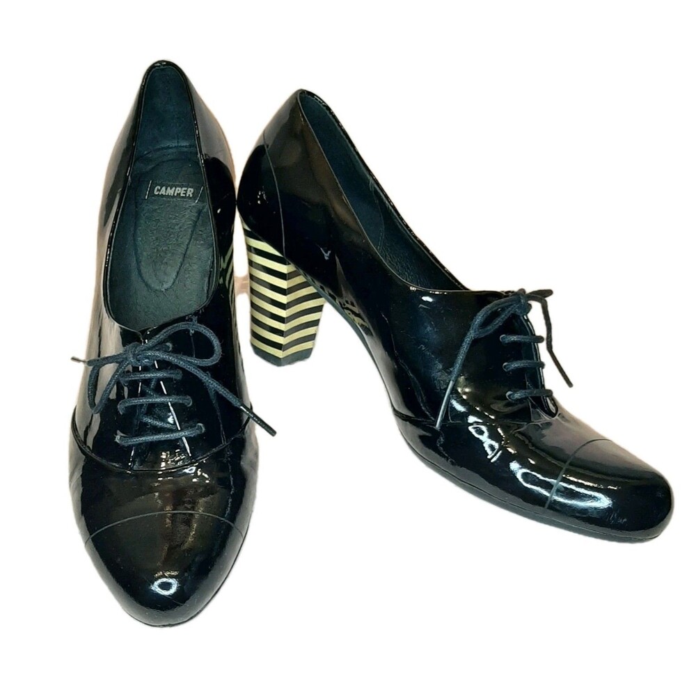 Camper Shoes Black And Yellow Women Size US 7.5 / EU 38 Heels Booties Spain